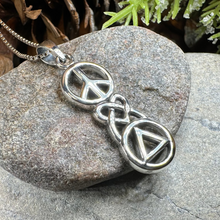 Load image into Gallery viewer, Peace, Love, & Sobriety AA Necklace