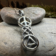 Load image into Gallery viewer, Peace, Love, & Sobriety AA Necklace