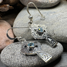 Load image into Gallery viewer, Celtic Cross Heart Earrings