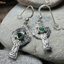Load image into Gallery viewer, Celtic Cross Heart Earrings