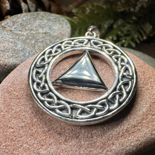Load image into Gallery viewer, Large Celtic AA Sobriety Necklace