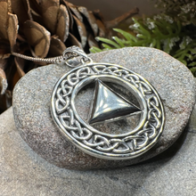 Load image into Gallery viewer, Large Celtic AA Sobriety Necklace