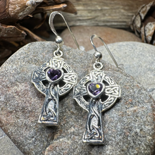 Load image into Gallery viewer, Celtic Cross Heart Earrings