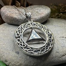 Load image into Gallery viewer, Large Celtic AA Sobriety Necklace