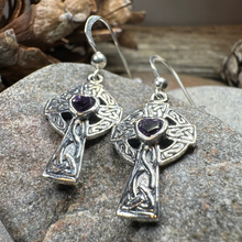 Load image into Gallery viewer, Celtic Cross Heart Earrings