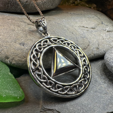 Load image into Gallery viewer, Large Celtic AA Sobriety Necklace