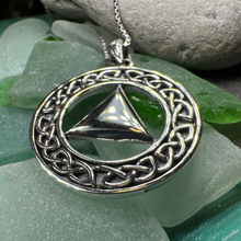Load image into Gallery viewer, Large Celtic AA Sobriety Necklace