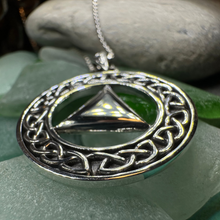 Load image into Gallery viewer, Large Celtic AA Sobriety Necklace