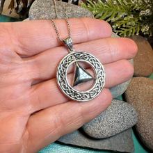 Load image into Gallery viewer, Large Celtic AA Sobriety Necklace