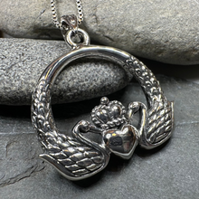 Load image into Gallery viewer, Loving Swan Claddagh Necklace