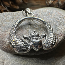 Load image into Gallery viewer, Loving Swan Claddagh Necklace