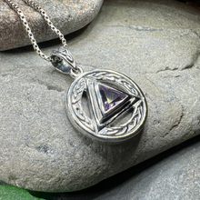 Load image into Gallery viewer, Gemstone Celtic AA Sobriety Necklace
