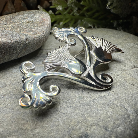 Load image into Gallery viewer, Shetland Isles Thistle Brooch - Handmade in Scotland