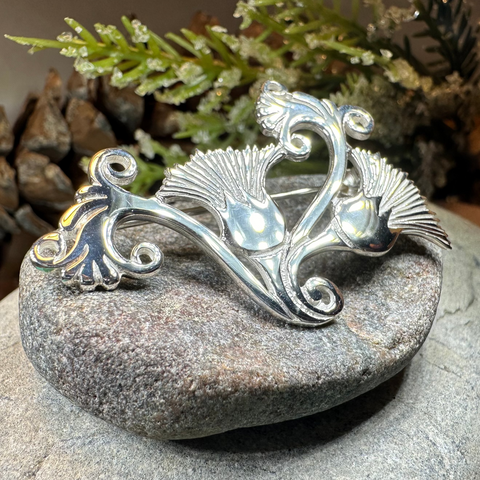 Load image into Gallery viewer, Shetland Isles Thistle Brooch - Handmade in Scotland