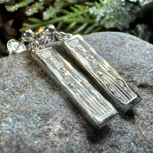 Ella Triple Scottish Thistle Earrings - Handmade in Scotland