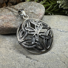 Load image into Gallery viewer, Power of Four Trinity Knot Necklace