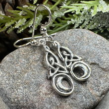 Load image into Gallery viewer, Celtic Knot Moon Earrings
