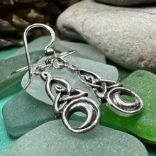 Load image into Gallery viewer, Celtic Knot Moon Earrings