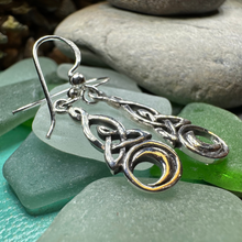 Load image into Gallery viewer, Celtic Knot Moon Earrings