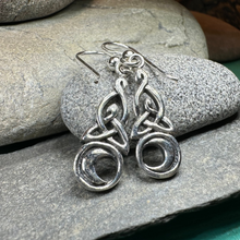 Load image into Gallery viewer, Celtic Knot Moon Earrings