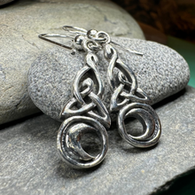 Load image into Gallery viewer, Celtic Knot Moon Earrings