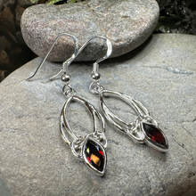 Load image into Gallery viewer, Garnet Trinity Knot Earrings