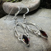 Load image into Gallery viewer, Garnet Trinity Knot Earrings