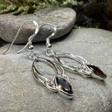 Load image into Gallery viewer, Garnet Trinity Knot Earrings