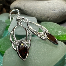 Load image into Gallery viewer, Garnet Trinity Knot Earrings