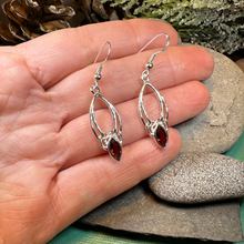 Load image into Gallery viewer, Garnet Trinity Knot Earrings