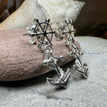 Load image into Gallery viewer, Ship's Wheel Anchor Post Earrings