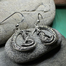 Load image into Gallery viewer, Arkyn Wolf Moon Earrings