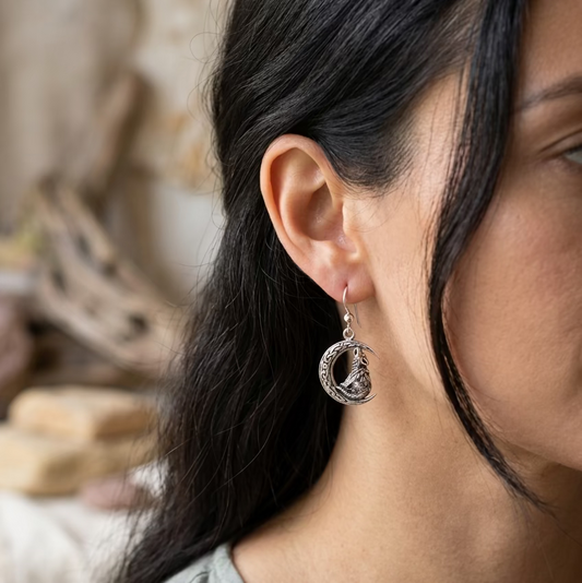 Arkyn Wolf Moon Earrings — view 3