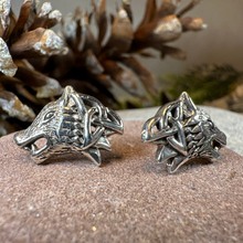 Load image into Gallery viewer, Annar Celtic Wolf Earrings