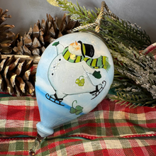 Load image into Gallery viewer, Irish Shamrock Snowman Ornament