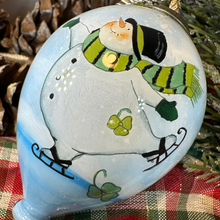 Load image into Gallery viewer, Irish Shamrock Snowman Ornament