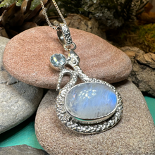 Load image into Gallery viewer, Calantha Moonstone Snake Necklace