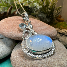 Load image into Gallery viewer, Calantha Moonstone Snake Necklace