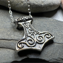Load image into Gallery viewer, Petite Thor's Hammer Trinity Necklace
