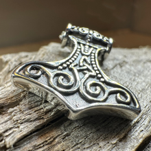 Load image into Gallery viewer, Petite Thor's Hammer Trinity Necklace