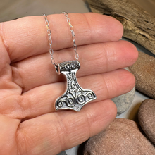 Load image into Gallery viewer, Petite Thor's Hammer Trinity Necklace