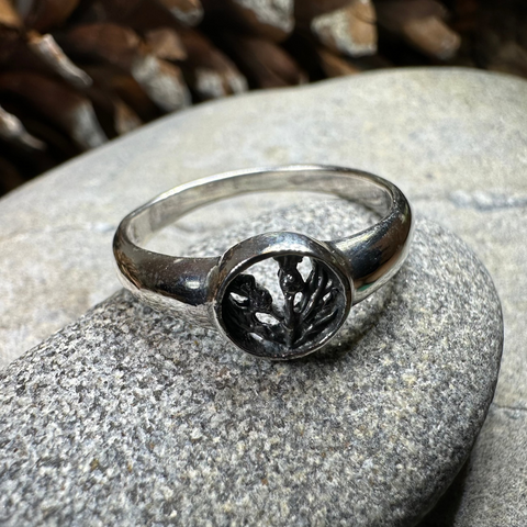 Load image into Gallery viewer, Nahla Petite Scottish Thistle Ring in Sterling Silver