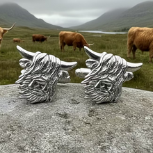 Load image into Gallery viewer, Scottish Highland Cow Cufflinks - Handmade in Scotland