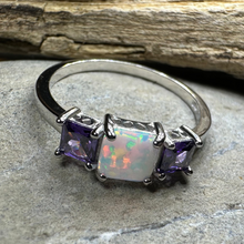 Load image into Gallery viewer, Scottish Mist Opal & Amethyst Ring