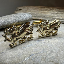 Load image into Gallery viewer, Golden Welsh Dragon Cuff Links