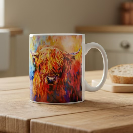 Rainbow Highland Cow Mug