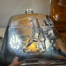 Load image into Gallery viewer, Scottish Golfer Pewter Hip Flask