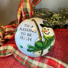 Load image into Gallery viewer, Tis A Blessing To Be Irish Snowman Ornament
