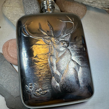 Load image into Gallery viewer, Forest King Stag Pewter Hip Flask