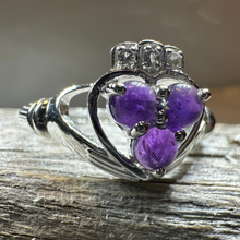 Load image into Gallery viewer, Eternity Amethyst Claddagh Ring